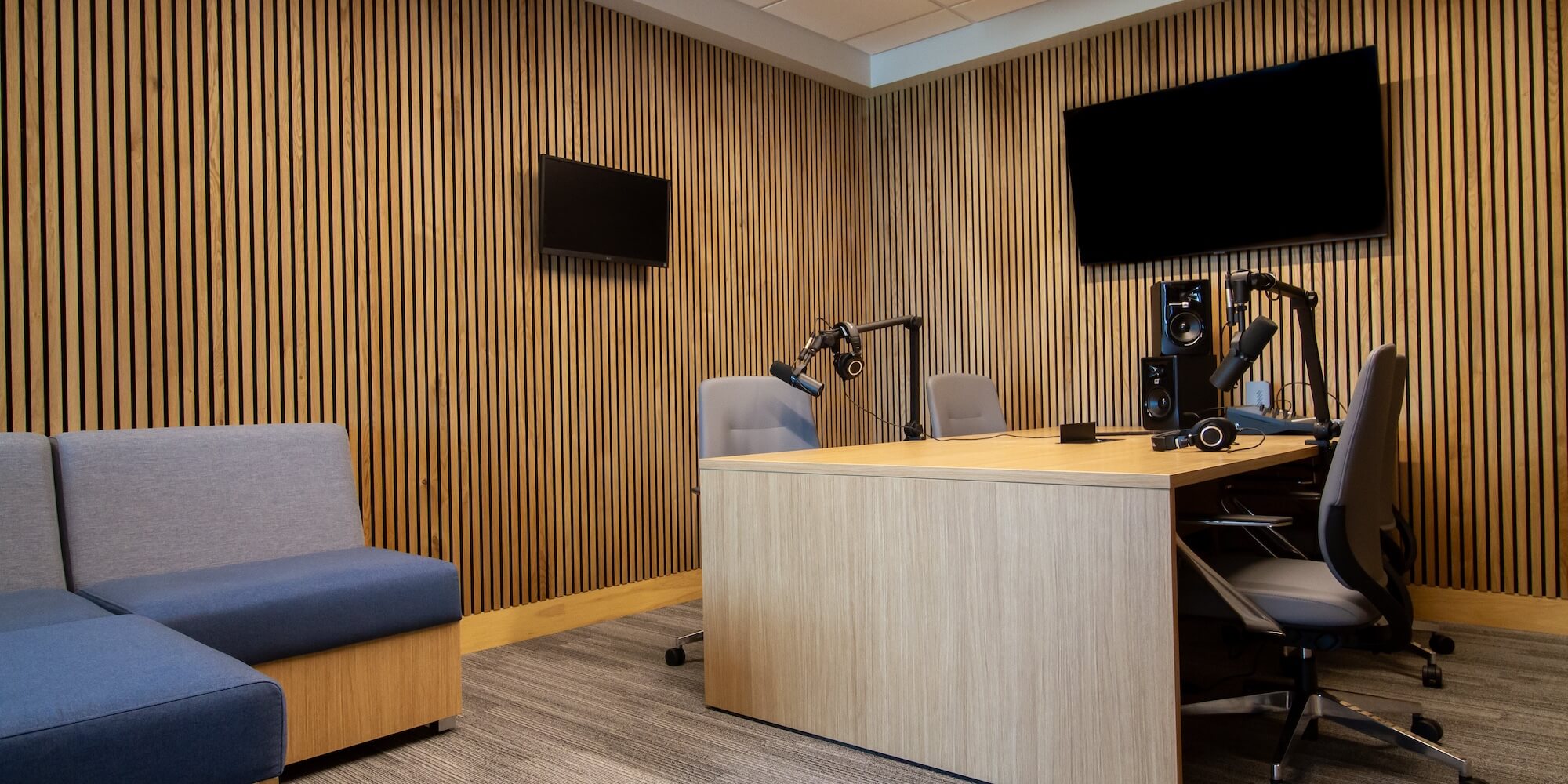 Private office with recording equipment.