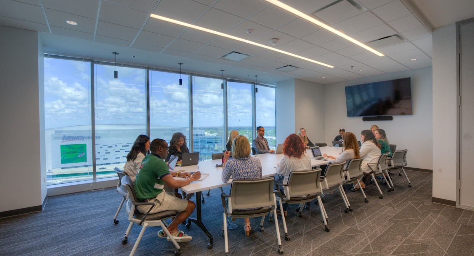 People in a work meeting.